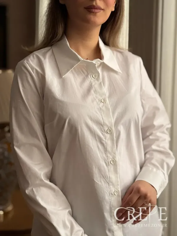 شومیز یقه مردانه پوپلین