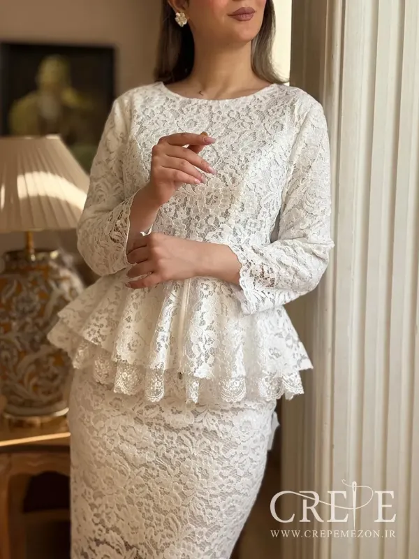 بلوز دامن مخمل گیپور