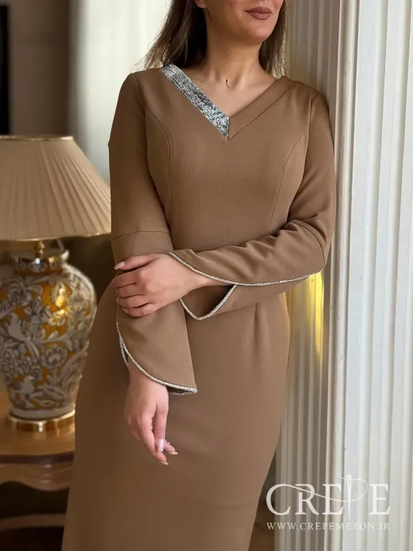 پیراهن میدی مغزی دوزی