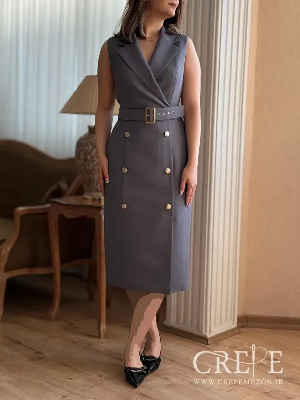 پیراهن کرپ یقه انگلیسی