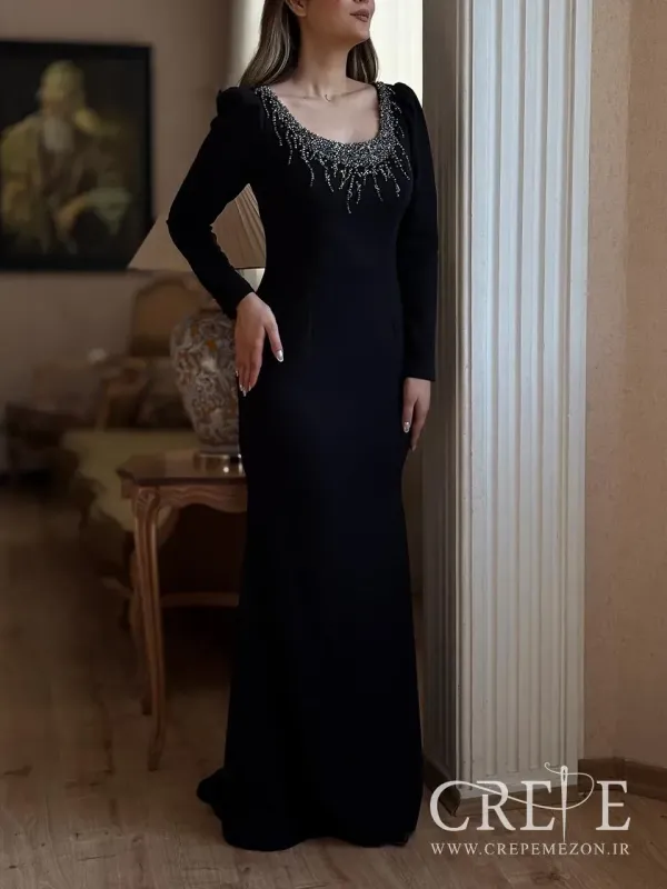 ماکسی مجلسی یقه سنگدوزی 