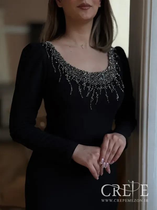 ماکسی مجلسی یقه سنگدوزی 