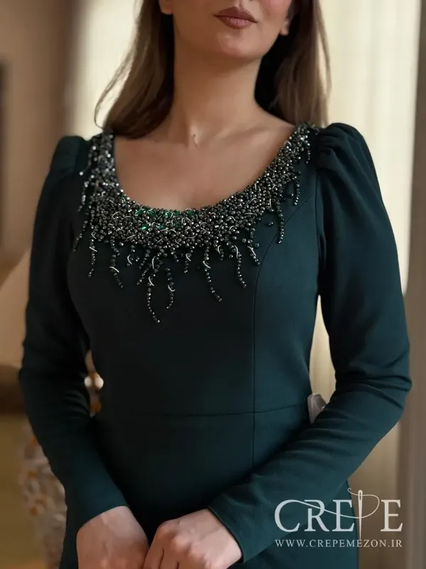 ماکسی مجلسی یقه سنگدوزی 