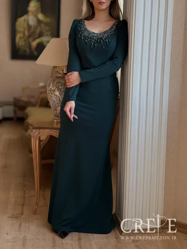 ماکسی مجلسی یقه سنگدوزی 