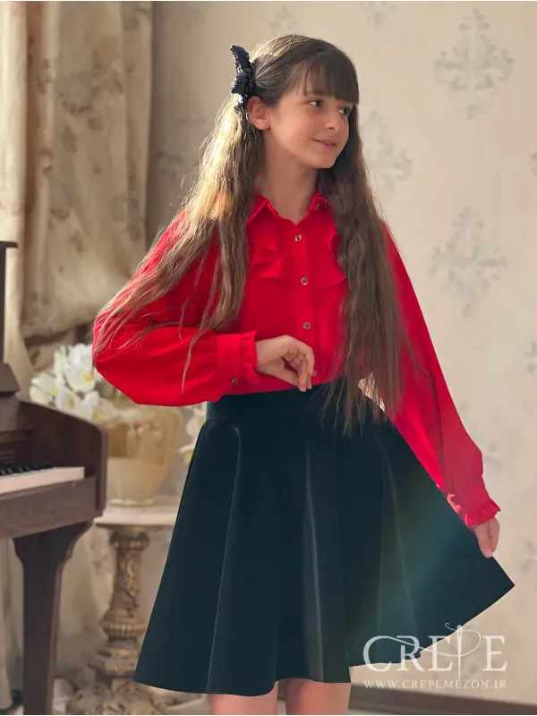 شومیز یقه حلزونی نوجوان