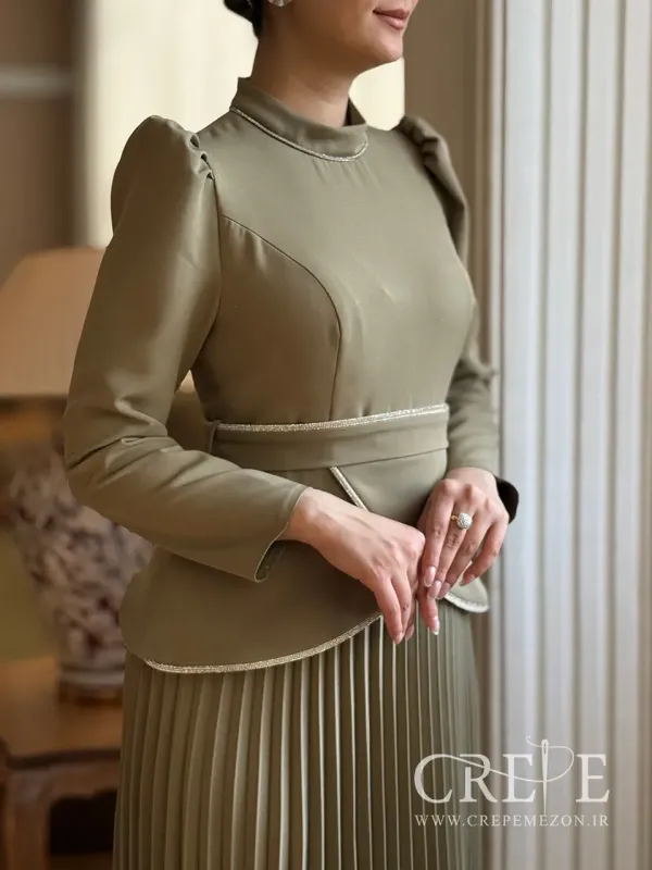 پیراهن میدی بالاتنه نواردوزی