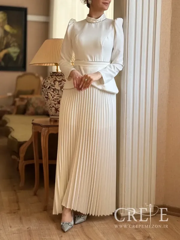 پیراهن میدی بالاتنه نواردوزی