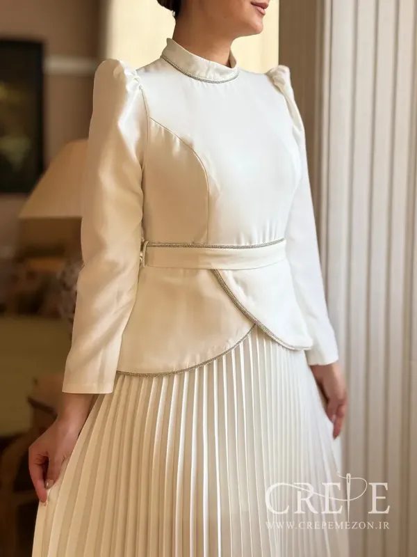 پیراهن میدی بالاتنه نواردوزی