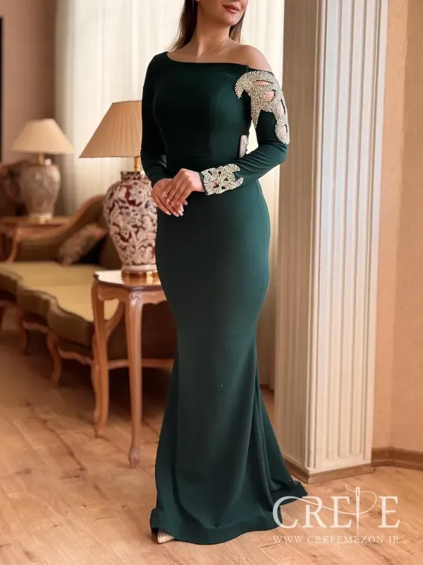 ماکسی آستین یک طرف نگین دوزی