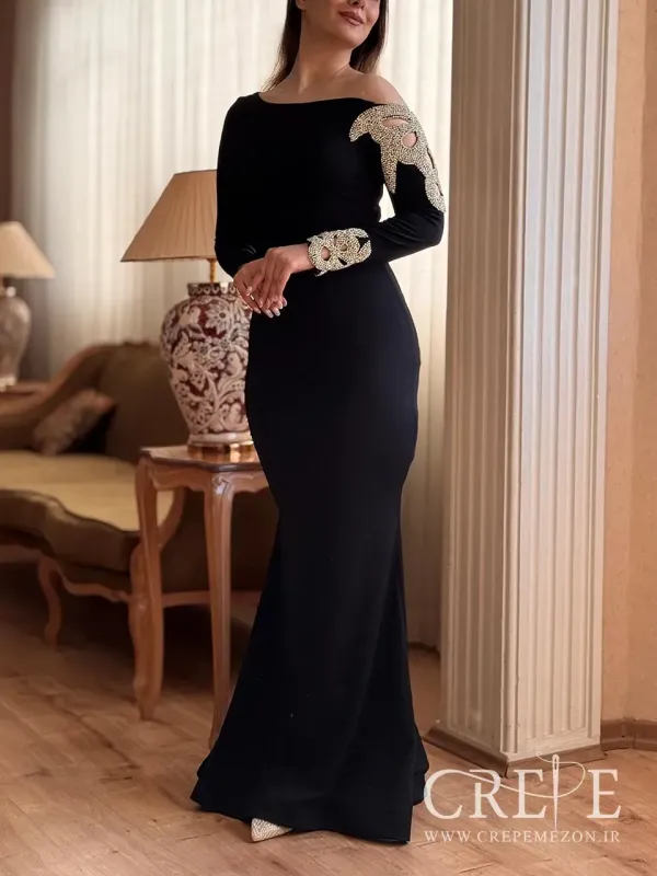 ماکسی آستین یک طرف نگین دوزی