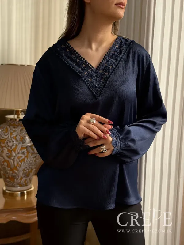 شومیز یقه هفت گیپور