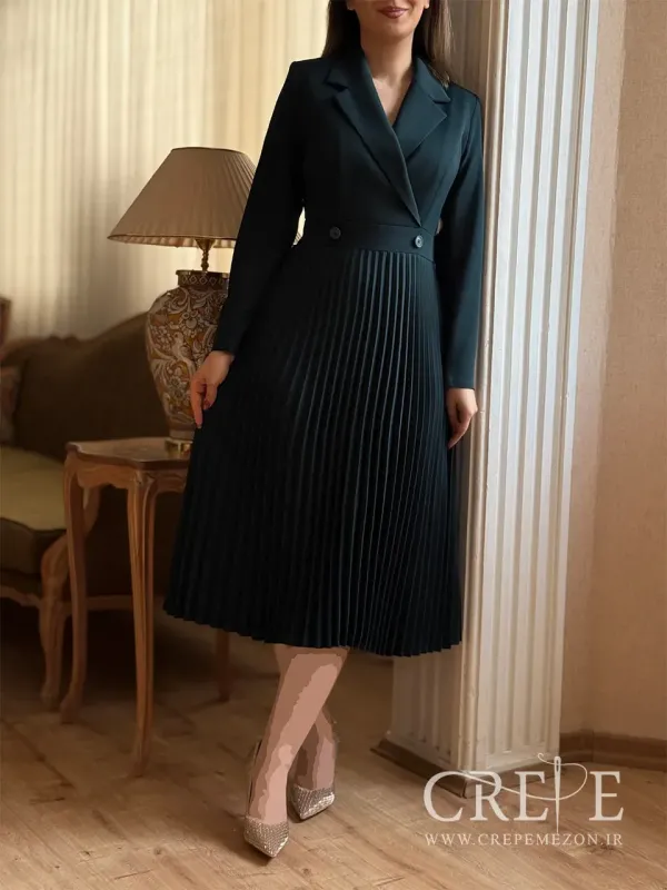 پیراهن مانتویی دامن پلیسه 