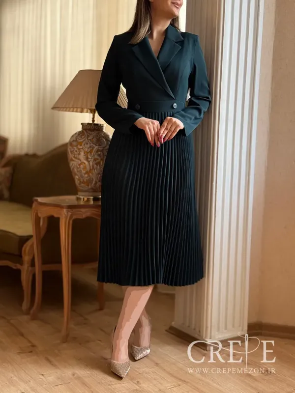 پیراهن مانتویی دامن پلیسه 