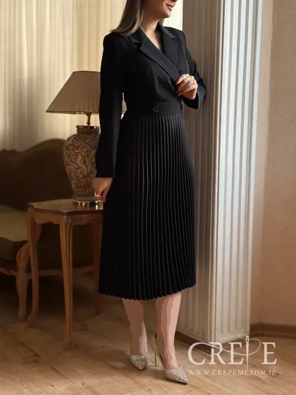 پیراهن مانتویی دامن پلیسه 