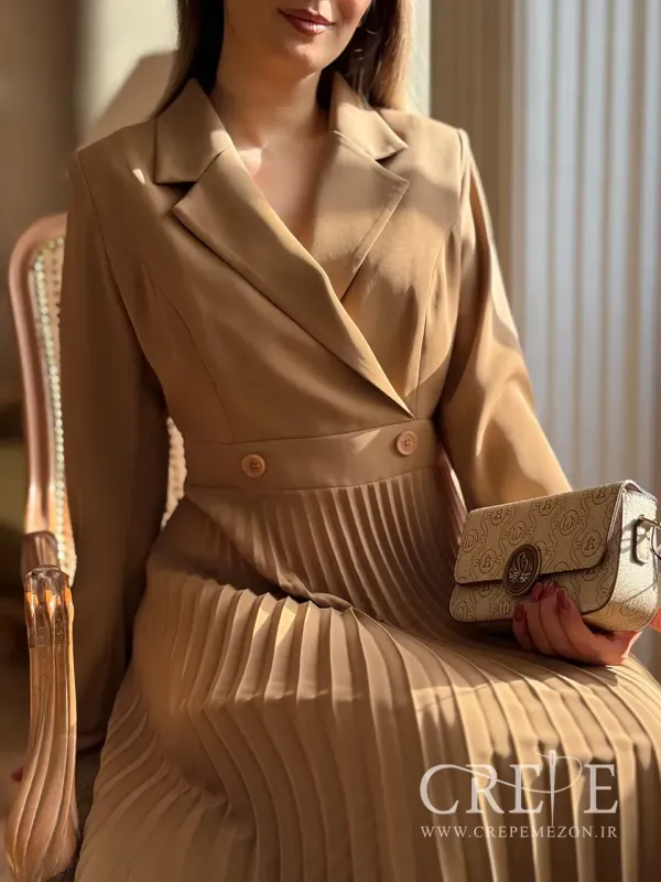 پیراهن مانتویی دامن پلیسه 