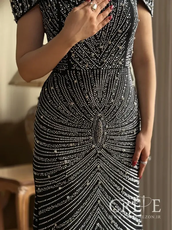 ماکسی یقه دلبری نگینی