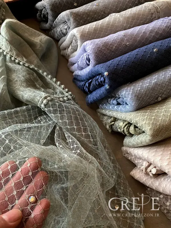 شال دانتل نگین دار