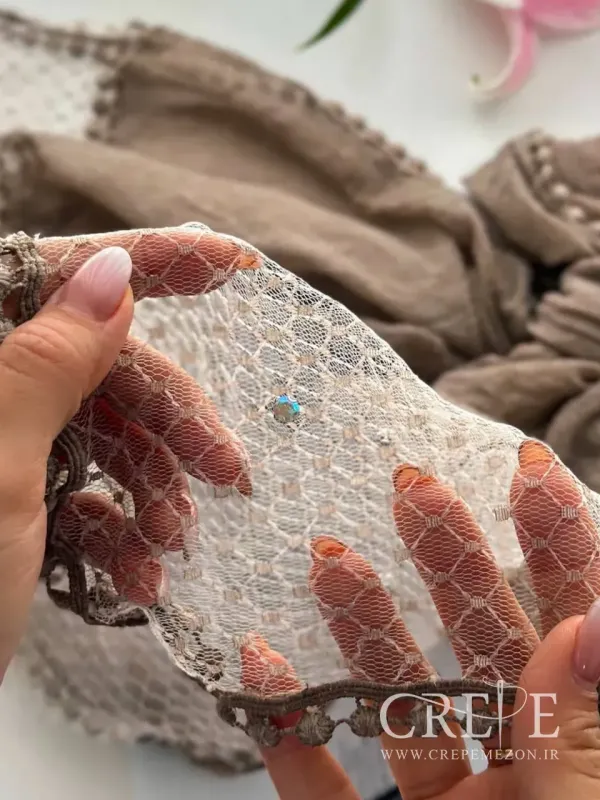 شال دانتل نگین دار