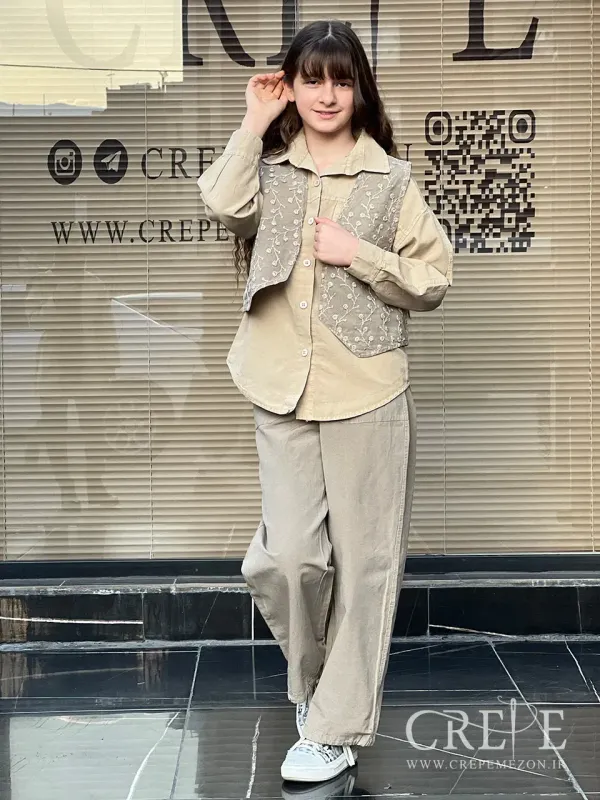 ست سه تیکه ژیله خامه دوزی