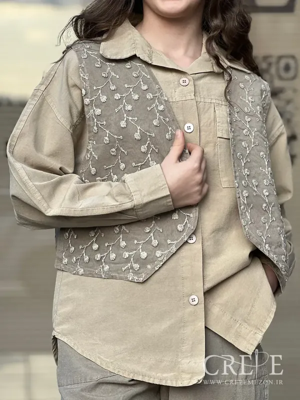 ست سه تیکه ژیله خامه دوزی