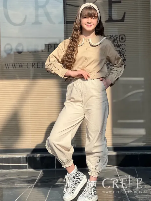 شومیز آستین گلدوزی 