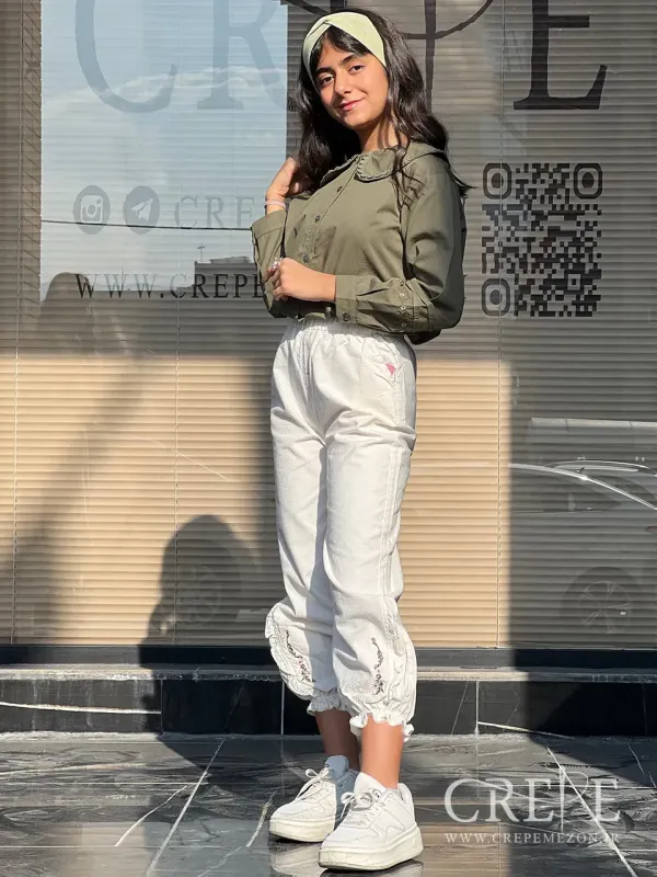 شومیز آستین گلدوزی 