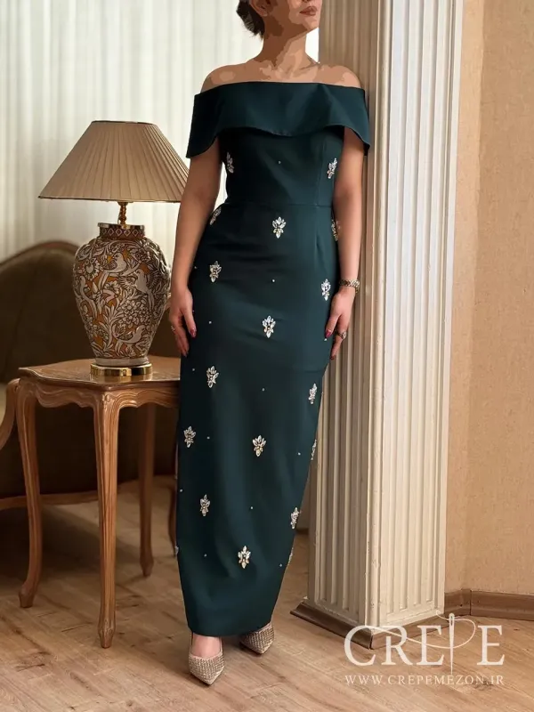 ماکسی دکلته جلو نگینی