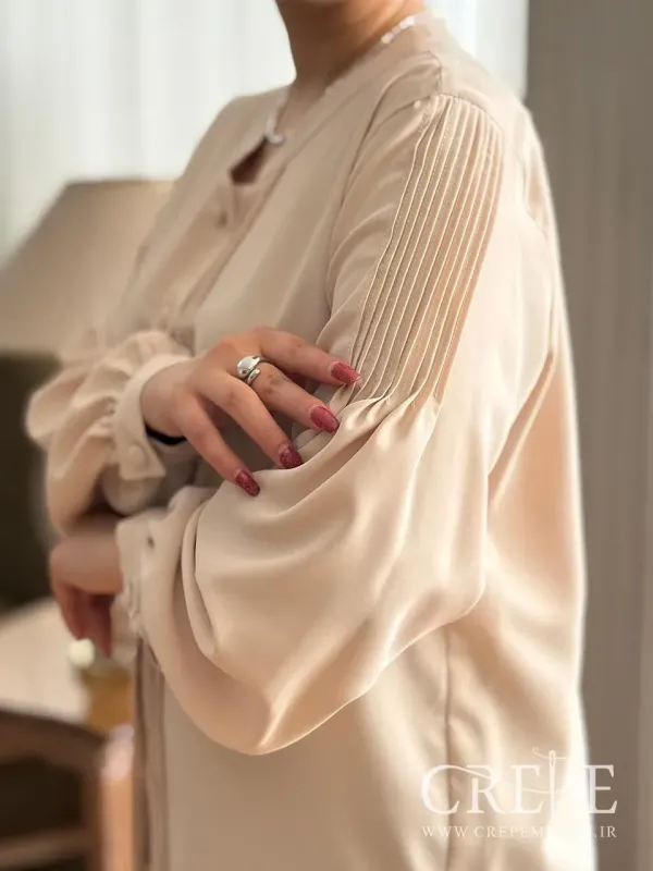 شومیز جلو دکمه رگه دوزی