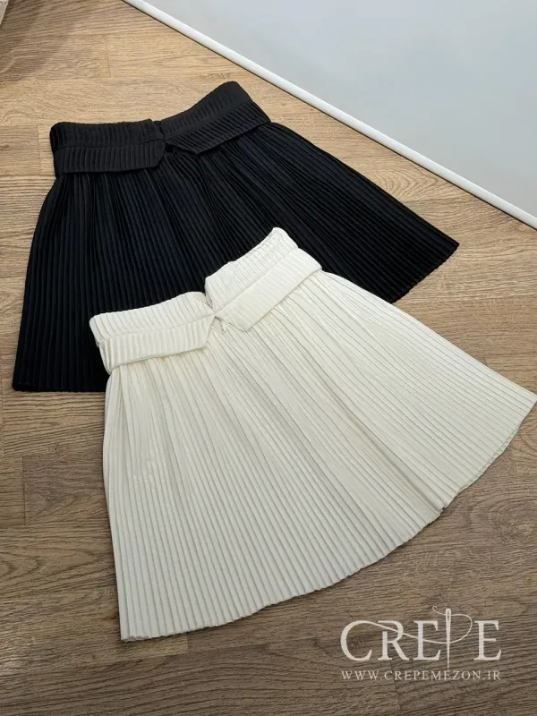 دامن کوتاه کرپ پلیسه قد 47