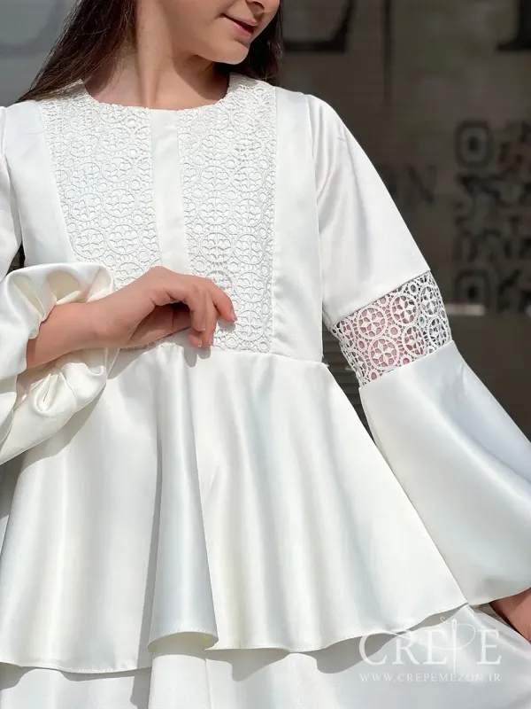 پیراهن ساتن دوطبقه ای