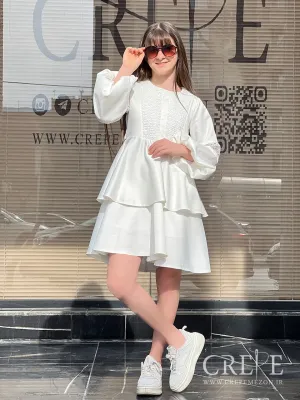 پیراهن ساتن دوطبقه ای