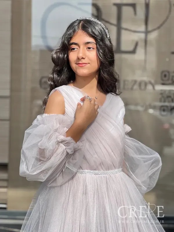 پیراهن تور ماکسی چپ و راستی