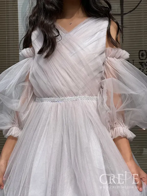 پیراهن تور ماکسی چپ و راستی