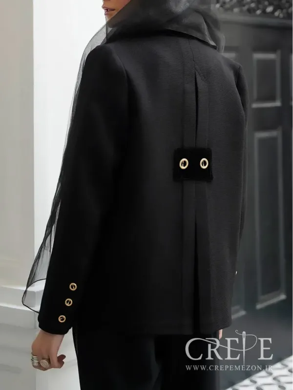 کت بیسکوییتی یقه مخمل 