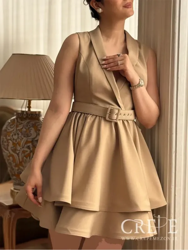 پیراهن کوتاه یقه آرشال