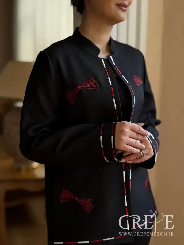 مانتو کتی گلدوزی پاپیون