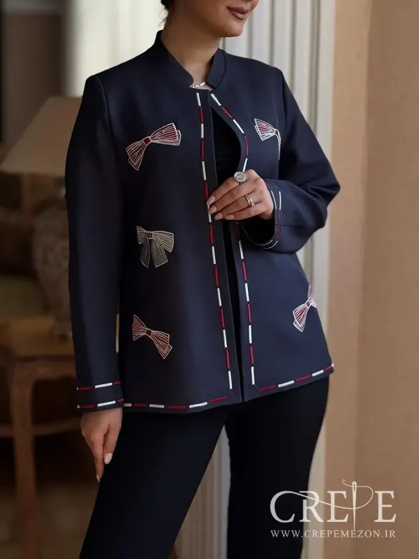 مانتو کتی گلدوزی پاپیون