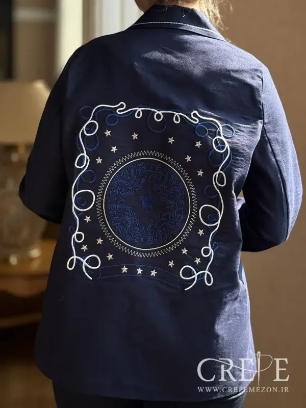 مانتو لینن پشت گلدوزی