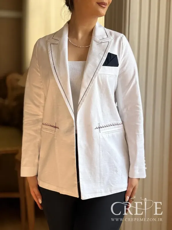 مانتو لینن پشت گلدوزی