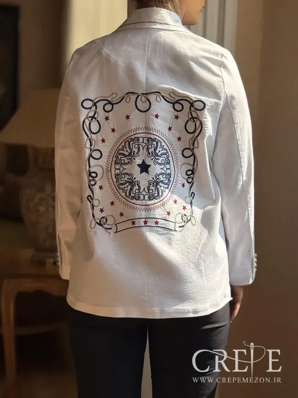 مانتو لینن پشت گلدوزی