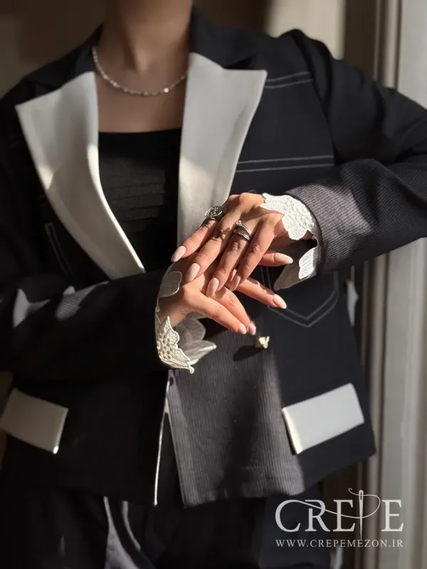 کت و شلوار دیپلمات آستین گیپور