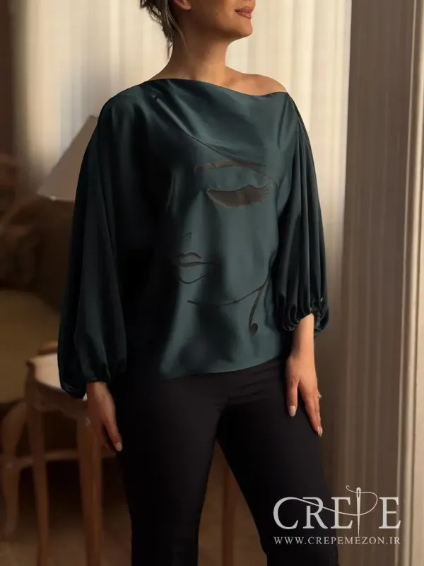 شومیز ساتن طرح چهره