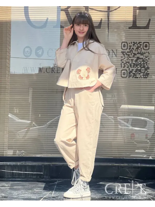 ست شومیز شلوار گلدوزی  