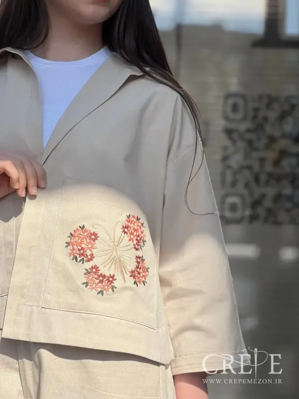 ست شومیز شلوار گلدوزی  