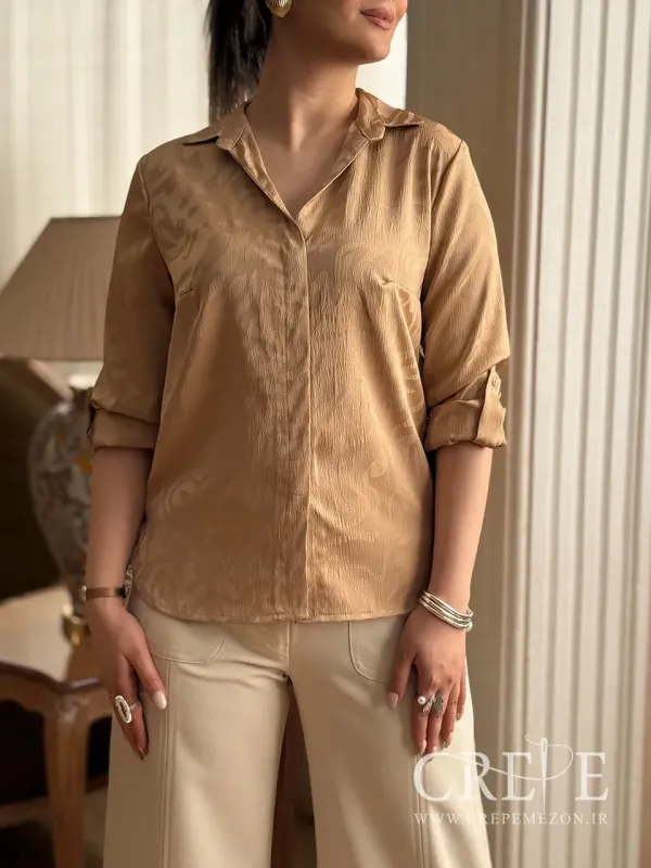 شومیز یقه مردانه  طرحدار