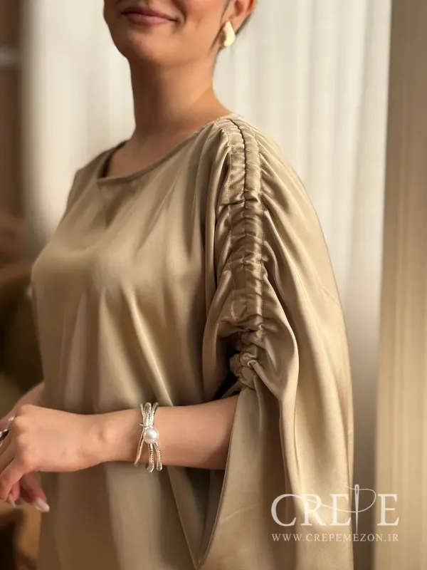 شومیز ساتن سرشانه بنددار