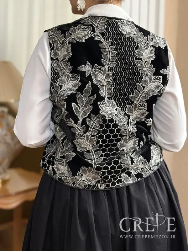 جلیقه مخمل گلدوزی 