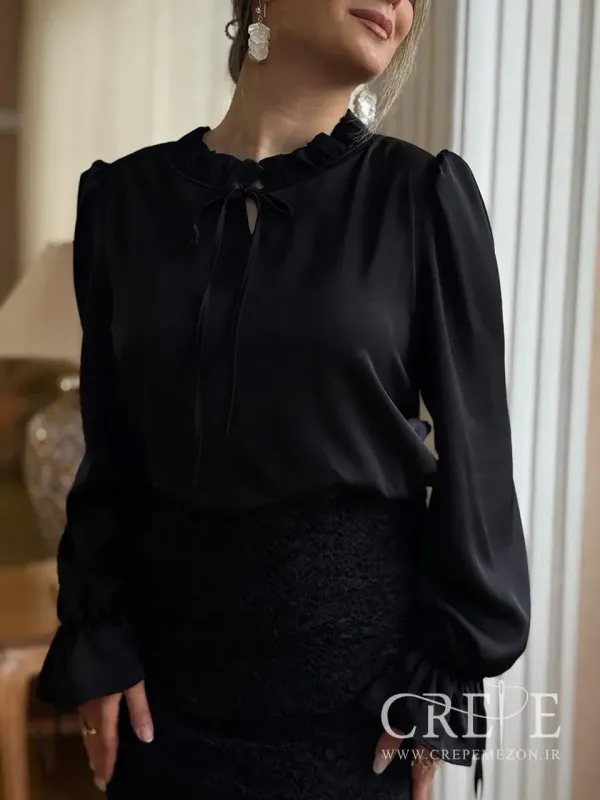 پیراهن ساتن دامن گیپور