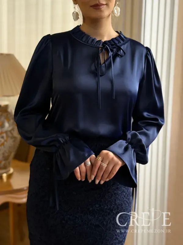 پیراهن ساتن دامن گیپور