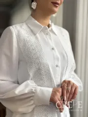 شومیز جلو گیپور نواری